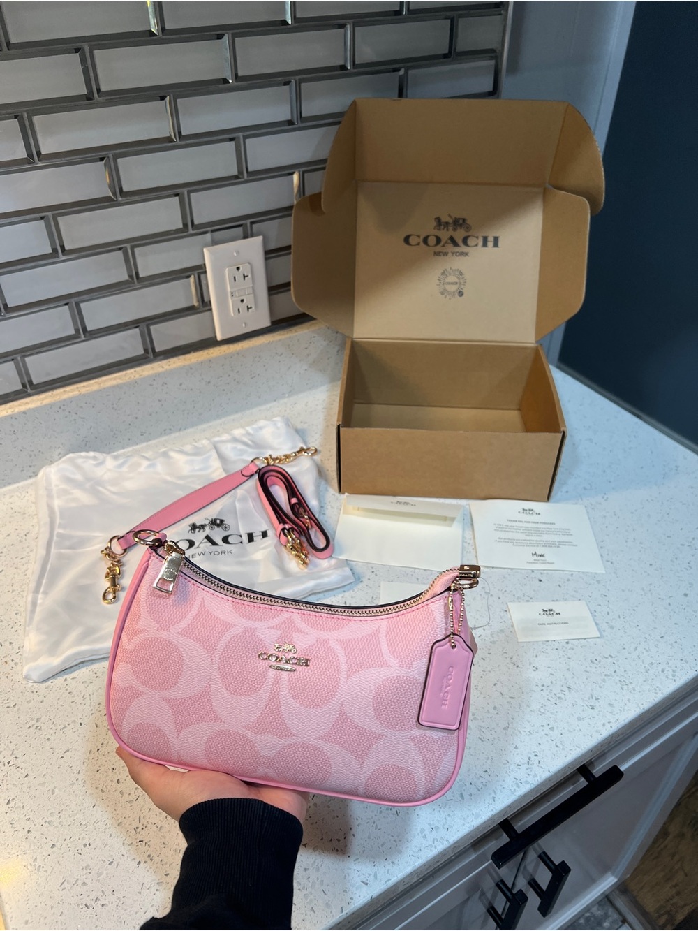 COACH Pink Signature Teri Shoulder bag